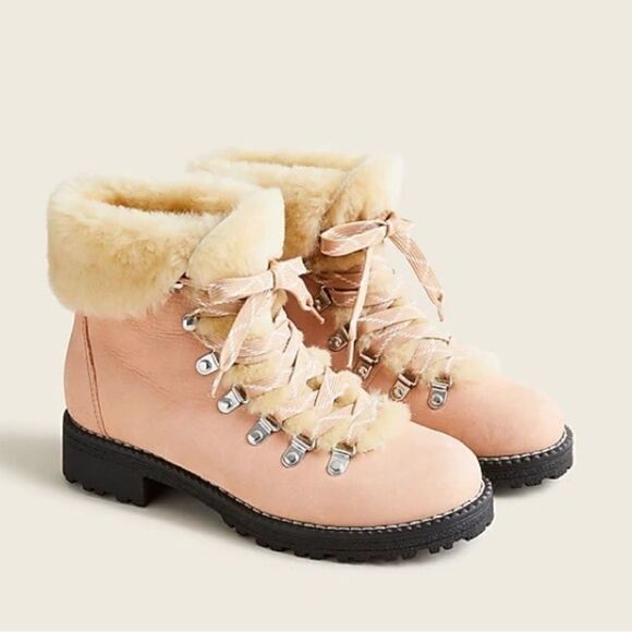 J. Crew Nordic Boots with faux shearling in bronzed Clay 10 New - Picture 1 of 10
